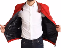 Red Brocade Bomber Gold Crown Logo Coat Jacket 5