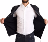 Blue Silk Coat Short Bomber Men Jacket 5