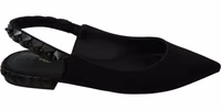 Black Flats Slingback Charmeuse Shoes 1