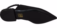 Black Flats Slingback Charmeuse Shoes 3