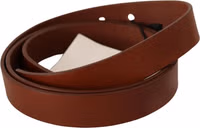 Brown Leather Silver Fastening Belt 1