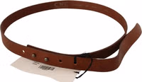 Brown Leather Silver Fastening Belt 2
