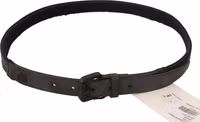 Black Leather Logo Buckle Waist Women Belt 1
