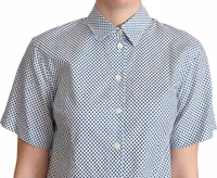 White Blue Polka Dot Cotton Shirt 4