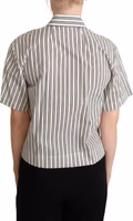 White Black Striped Shirt Blouse Top 2