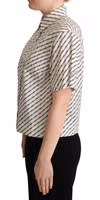 White Dotted Collared Blouse Shirt 2