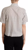 White Dotted Collared Blouse Shirt 3