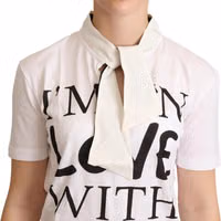 White Cotton Silk I'm In Love Top T-shirt 4