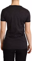 Black Dotted Crewneck  Cotton T-shirt 3