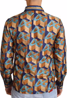 Multicolor DG Logo Silk Mens Top Shirt 3