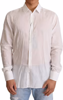 White Cotton Floral Pattern MARTINI Shirt 1