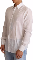 White Cotton Floral Pattern MARTINI Shirt 2
