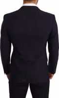 Navy Blue Wool Slim Fit MARTINI Blazer 1