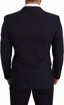 Navy Blue Wool Slim Fit MARTINI Blazer