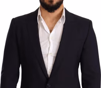 Navy Blue Wool Slim Fit MARTINI Blazer 2