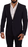 Navy Blue Wool Slim Fit MARTINI Blazer 3
