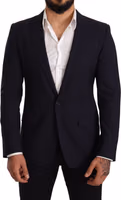 Navy Blue Wool Slim Fit MARTINI Blazer 5