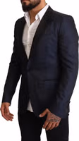 Blue Wool Slim Fit MARTINI Blazer Jacket 2
