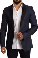 Blue Wool Slim Fit MARTINI Blazer Jacket 5
