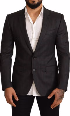Gray Check Wool Slim Fit Blazer Jacket