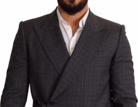 Gray Check Wool Slim Fit Blazer Jacket 4