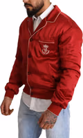 Red Silk Button DG Logo Bomber Jacket 2