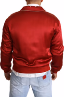 Red Silk Button DG Logo Bomber Jacket 3