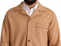 Brown Cotton Button Collared Coat Jacket 3