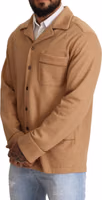 Brown Cotton Button Collared Coat Jacket 4