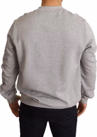 Gray Crown King Print Cotton Sweater 2