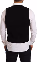 Black Cotton Single Breasted Waistcoat 2