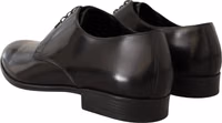 Black Leather Lace Up Men Dress Derby Shoes 2