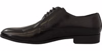 Black Leather Lace Up Men Dress Derby Shoes 3