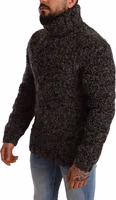 Gray Wool Blend Turtleneck Pullover Sweater 1