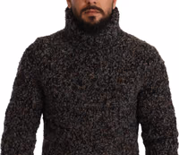 Gray Wool Blend Turtleneck Pullover Sweater 3