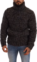 Gray Wool Blend Turtleneck Pullover Sweater 4