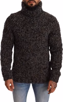 Gray Wool Blend Turtleneck Pullover Sweater 5
