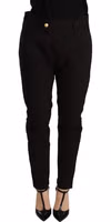 Black Mid Waist BAGGY Fit Skinny Trouser 3