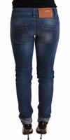 Blue Washed Low Waist Skinny Denim Jeans Pant 2