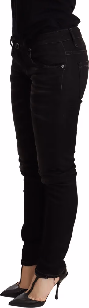 Black Low Waist Skinny Denim Trouser