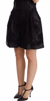 Black Floral Brocade High Waist Mini Shorts 1