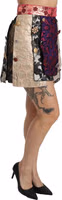 Multicolor Floral Jacquard Crystal Skirt 1