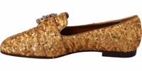 Gold Sequin Crystal Flat Women Loafers Shoes 2