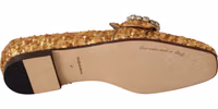 Gold Sequin Crystal Flat Women Loafers Shoes 3