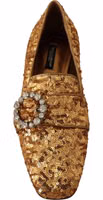 Gold Sequin Crystal Flat Women Loafers Shoes 4