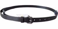 Black Blue Leather Silver Logo Belt 3