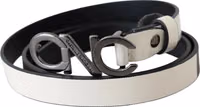 Belt Mettalic Gray Leather Logo Belt 2
