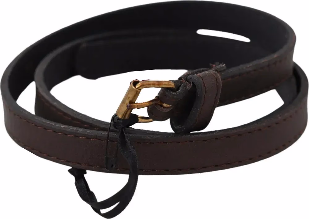 Brown Genuine Leather Skinny Fashion Dark