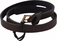 Brown Genuine Leather Skinny Fashion Dark 1
