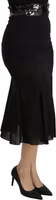 Black Mermaid High Waist Midi Silk Skirt 3